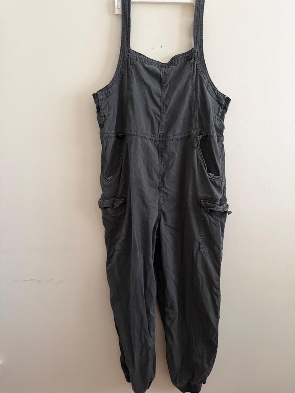 American Eagle Womens Dark Gray Utility Jumpsuit - Casual Pocket Overalls